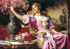 Схема вышивки «Дама в розовом»