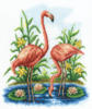 Схема вышивки «Птицы: розовый фламинго»