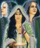 Схема вышивки «Три девицы»