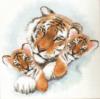 Схема вышивки «Тигрица с тигрятами»