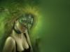 Схема вышивки «Девушка в маске: зеленая маска»