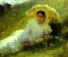 Женщина с зонтиком-Крамской: оригинал