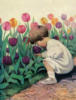 Схема вышивки «Ребенок с тюльпанами»