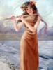 Схема вышивки «Девушка играющая на флейте»