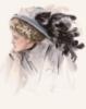 Схема вышивки «Девушка в шляпке с пером»