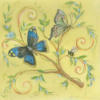 Желтая картина с бабочками: оригинал