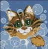 Схема вышивки «Кот в пузырях-3»