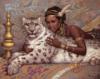 Схема вышивки «Женщина и кошка»