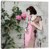 Схема вышивки «Девушка у розового куста»
