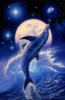 Схема вышивки «Дельфин на фоне луны»
