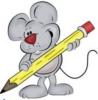 Схема вышивки «Мышь с карандашом»