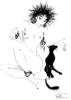 Схема вышивки «Голая дама с кошкой»