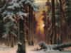 Закат в зимнем лесу: оригинал