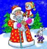 Схема вышивки «Дед Мороз и снеговик»