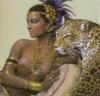 Схема вышивки «Африканка с леопардом»