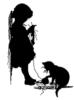 Схема вышивки «Девочка и котёнок»