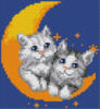 Схема вышивки «Котята на луне»