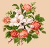 Схема вышивки «Подушка"Лилии и розы"»