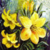 Схема вышивки «Желтые лилии Подушка и картина»