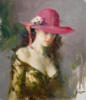 Схема вышивки «Девушка в розовой шляпе»