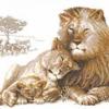 Схема вышивки «Львиное семейство»