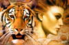 Схема вышивки «Девушка и тигр 4»