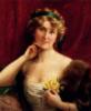 Схема вышивки «Женщина с жёлтой розой »