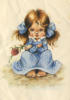 Схема вышивки «Девочка с голубыми бантами»