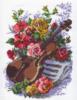 Схема вышивки «Скрипка и цветы»