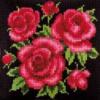 Схема вышивки «Подушка Розы на черном»