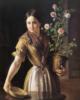 Девушка с горшком роз,1850 г: оригинал