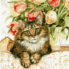 Схема вышивки «Романтичная кошка»