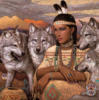 Схема вышивки «Индианка и волки»