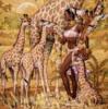 Девушка и жирафы: оригинал