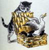 Схема вышивки «Гуси и кот»