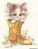 Схема вышивки «Котёнок в ботинке»