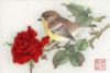Схема вышивки «Птичка и роза»