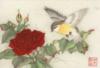 Схема вышивки «Птичка и роза»