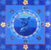 Схема вышивки «Подушка - голубая лагуна»