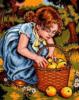 Девочка собирает яблоки: оригинал