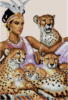 Схема вышивки «Девушка с леопардами»