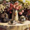 Схема вышивки «Чайный натюрморт с розами»