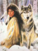 Индейская девушка и волк: оригинал