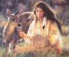 Схема вышивки «Индейская девушка и олень»