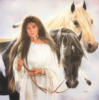 Схема вышивки «Индейская девушка и кони»