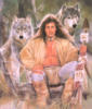 Схема вышивки «Индеец и волки»