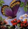 Схема вышивки «Бабочка над цветами»