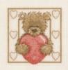 Схема вышивки «Мишка и сердечки»
