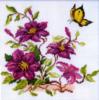 Схема вышивки «Подушка "цветы и бабочка"»