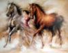 Схема вышивки «Девушка и кони»